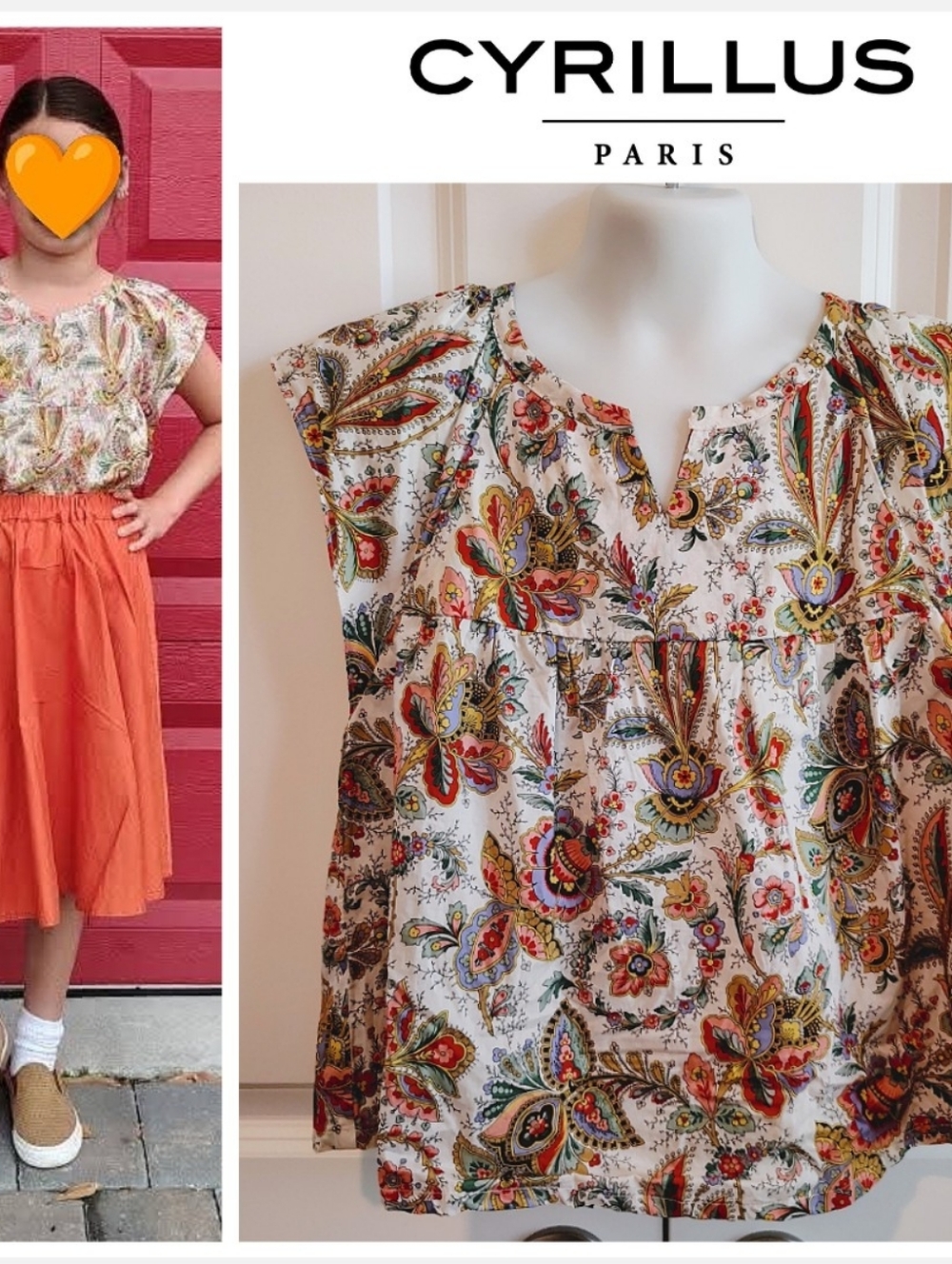 Cyrillus Paris Multi Floral Blouse (French Brand)